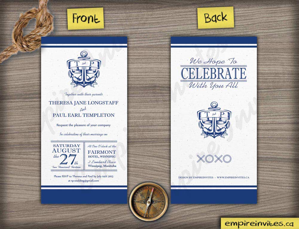 Cheap wedding invitations nautical